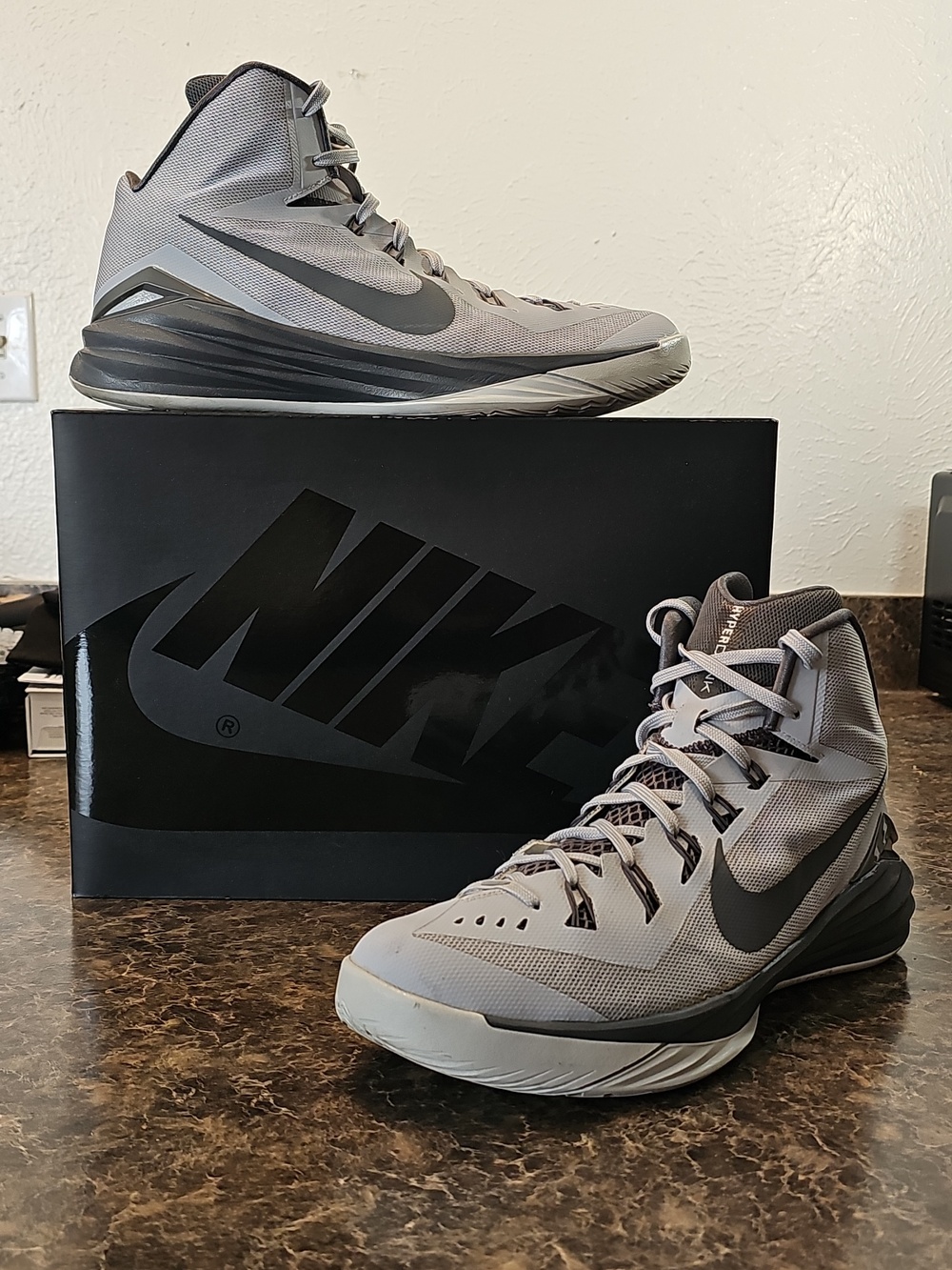 Nike Hyperdunk 2014 Wolf Grey Lunarlon Mens Sneakers 653640-002 Size 13